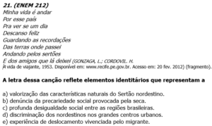 Questões do ENEM e de Vestibulares sobre Festas Juninas