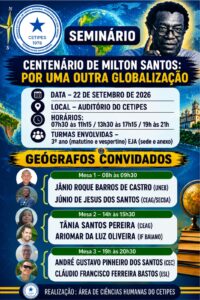 Seminário sobre o Centenário de Milton Santos – Programação